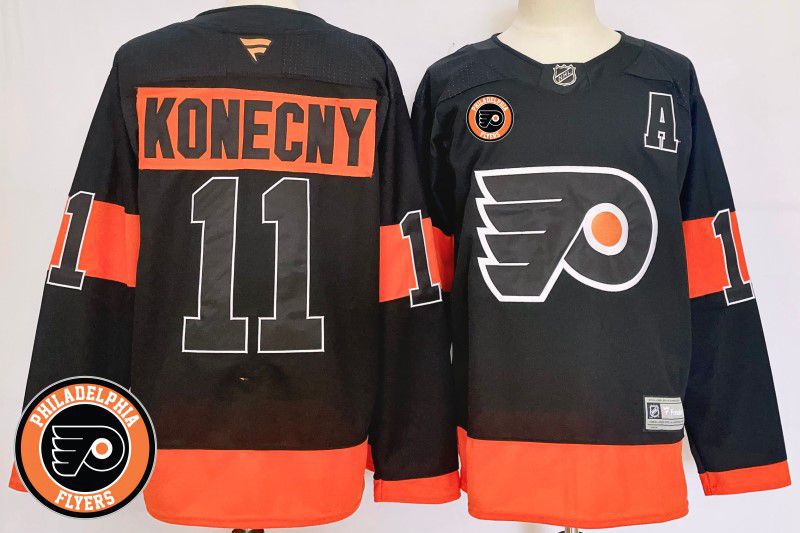 Men Philadelphia Flyers #11 Konecny Black Fanatics 2025 NHL Jersey style 2->philadelphia flyers->NHL Jersey